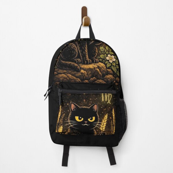 Item preview, Virgo Zodiac Black Cat - Earth Sign Harvest Art designed and sold by JakubDesigns89.
