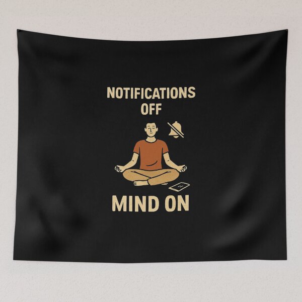 Item preview, Notifications Off, Mind On – Minimalist Digital Detox Design designed and sold by ArminGreen.