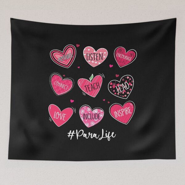 Item preview, Funny Hearts Teach Love Inspire Para Life Valentines designed and sold by GreggRoss.