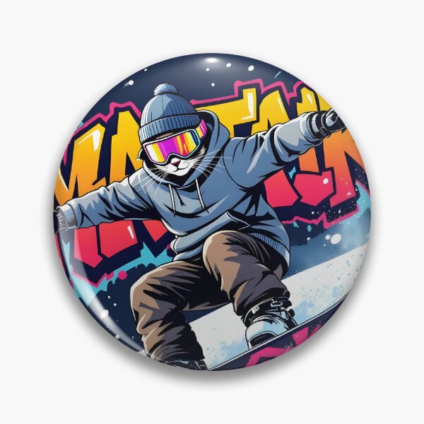 Item preview, Cat Snowboarding Streetwear Illustration designed and sold by Uglyandcute.