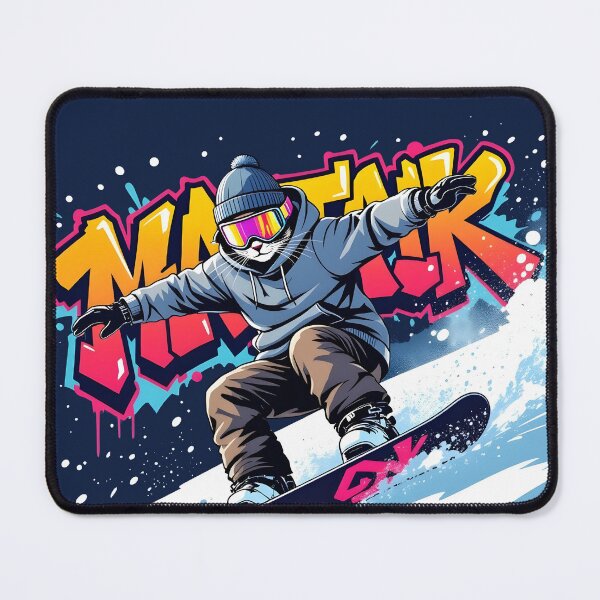Item preview, Cat Snowboarding Streetwear Illustration designed and sold by Uglyandcute.