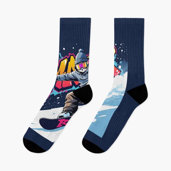 Item preview, Cat Snowboarding Streetwear Illustration designed and sold by Uglyandcute.