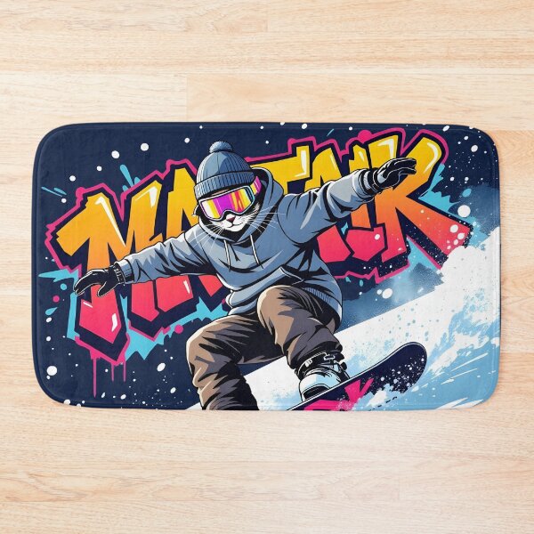Item preview, Cat Snowboarding Streetwear Illustration designed and sold by Uglyandcute.