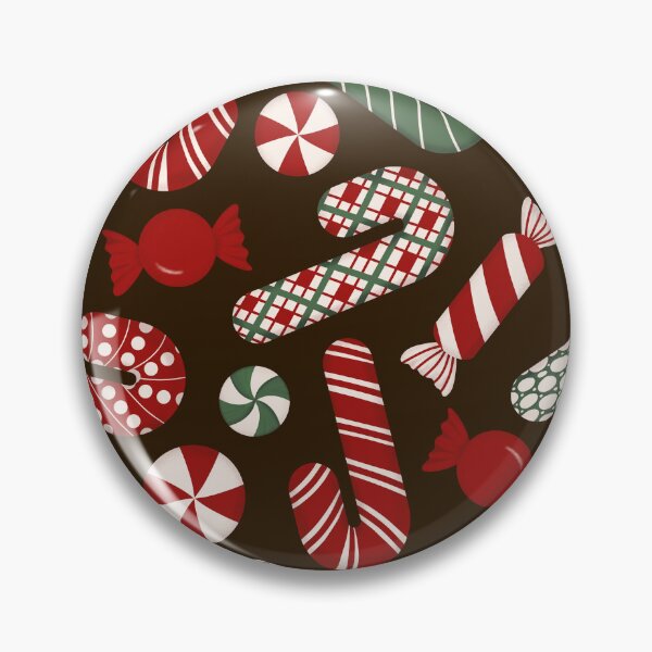 Item preview, Candies & Candy Canes - Multicolored Red & Green on Dark Chocolate Brown designed and sold by thecolorbirdie.