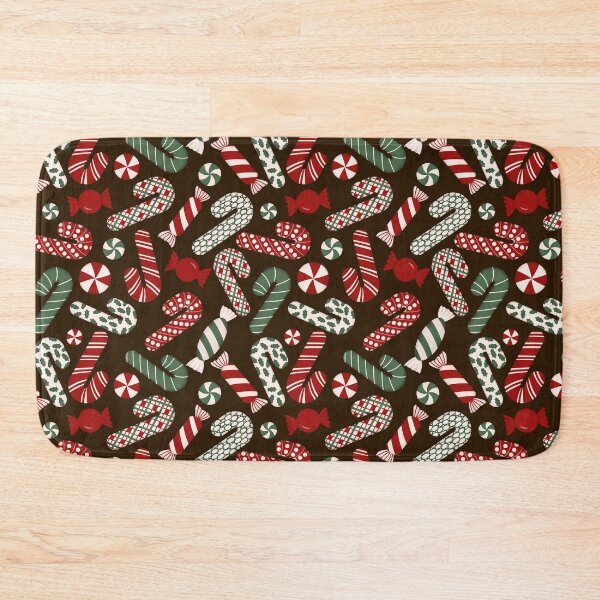 Item preview, Candies & Candy Canes - Multicolored Red & Green on Dark Chocolate Brown designed and sold by thecolorbirdie.
