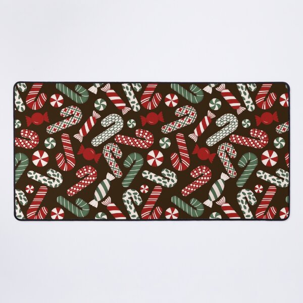 Item preview, Candies & Candy Canes - Multicolored Red & Green on Dark Chocolate Brown designed and sold by thecolorbirdie.
