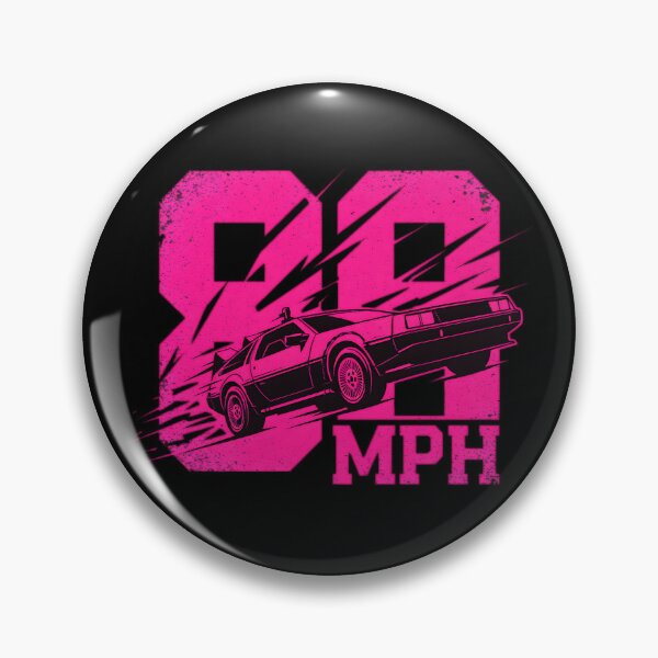 Item preview, Neon Pink 88 MPH Time Machine DeLorean Distressed Graphic designed and sold by Off-Road-Zone.