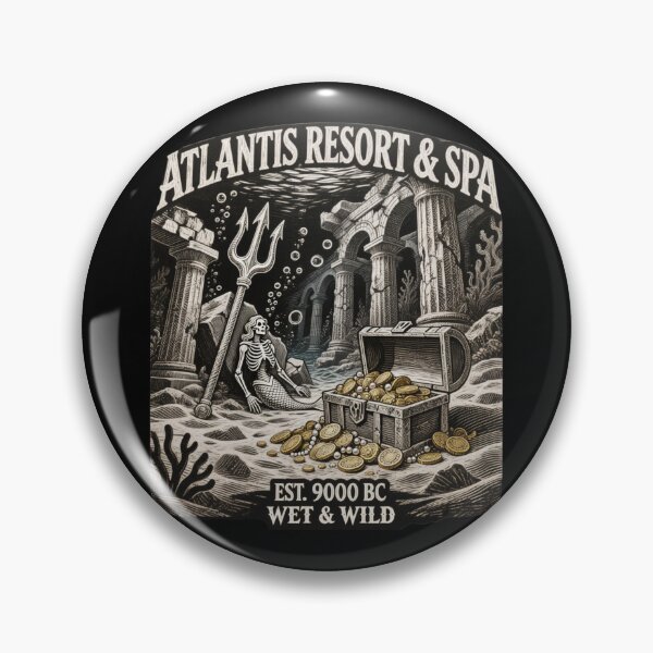 Item preview, Atlantis Resort & Spa 9000 BC - Vintage Skeleton Mermaid Ruins designed and sold by w66aboo.