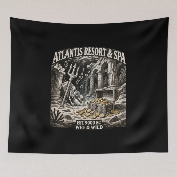 Item preview, Atlantis Resort & Spa 9000 BC - Vintage Skeleton Mermaid Ruins designed and sold by w66aboo.