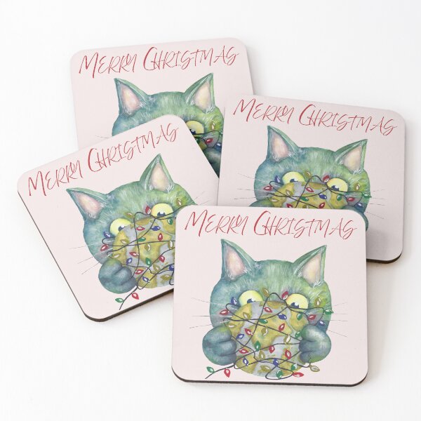 Item preview, Merry Christmas Cat designed and sold by color_cat_art.