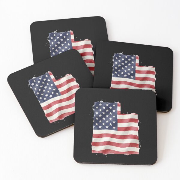 Item preview, Utah Stars & Stripes State Silhouette – Distressed Americana designed and sold by Paper Drip.
