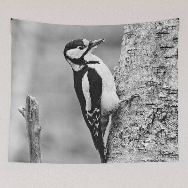 Item preview, Standardt. Great Spotted Woodpecker bw designed and sold by Jouko Lehto Photography.
