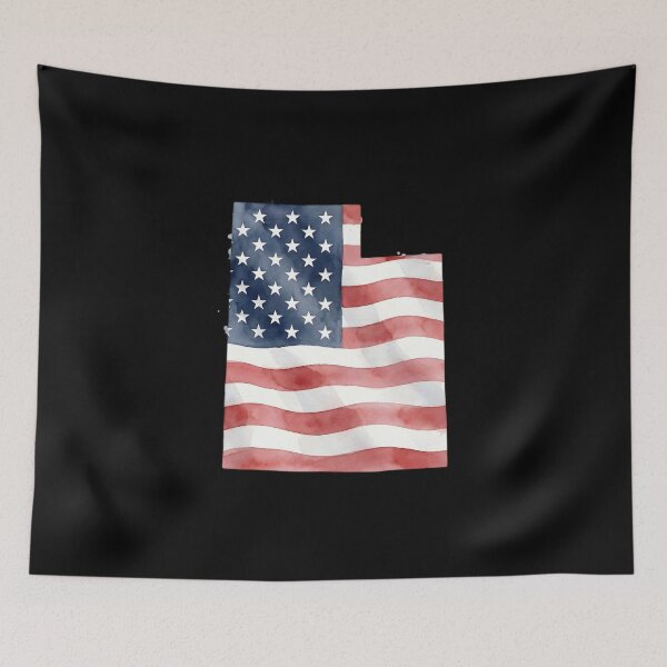 Item preview, Utah Stars & Stripes State Silhouette – Distressed Americana designed and sold by Paper Drip.