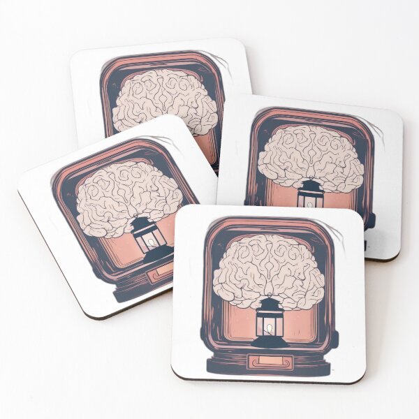 Item preview, A modern and cozy lantern inside a brain silhouette. Lofi art graphic. designed and sold by Pro-deisgn.