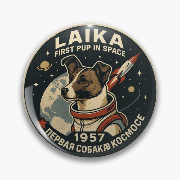 Item preview, Laika 1957 Soviet Space Dog Vintage Astronaut Patch designed and sold by LexKYart.