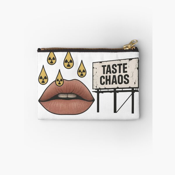 Item preview, Pink lips with billboard reading TASTE CHAOS and radiation droplets designed and sold by Creative88Art.