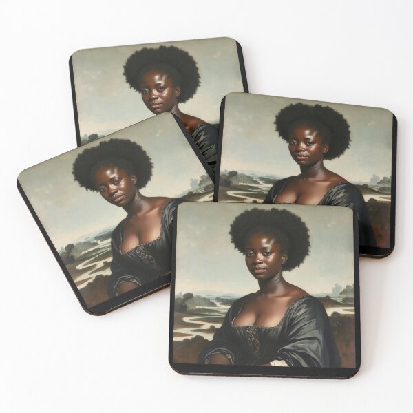 Item preview, Melanin Queen Mona Lisa Headwrap Gold Hoops designed and sold by GrumpySableye.