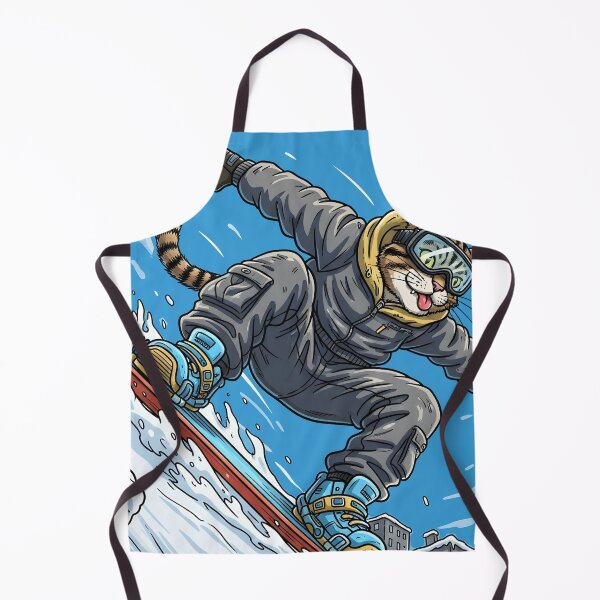 Item preview, Cat Snowboarding Streetwear Illustration carving sharply downhill designed and sold by Uglyandcute.