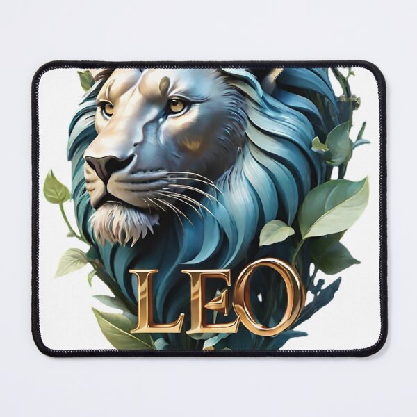 Item preview, Regal Blue Leo Lion With Golden Leaves designed and sold by newvisionart191.