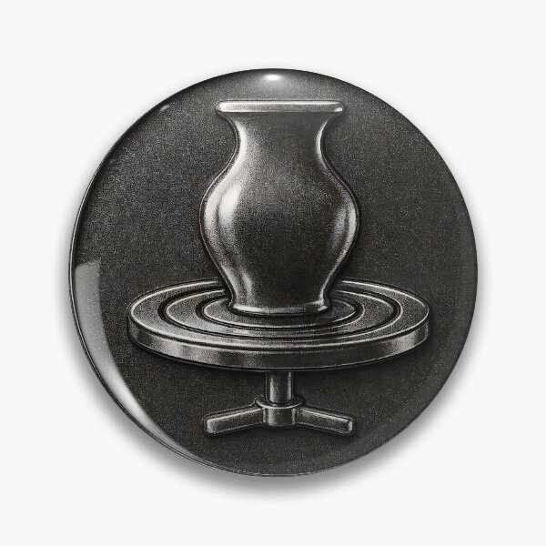 Item preview, Metallic emblem with amphora on pottery wheel in silver relief designed and sold by Creative88Art.