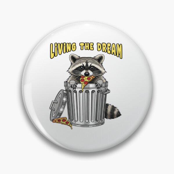 Item preview, Living the Dream Pizza Trash Raccoon designed and sold by TeeARTHY.