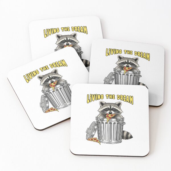 Item preview, Living the Dream Pizza Trash Raccoon designed and sold by TeeARTHY.