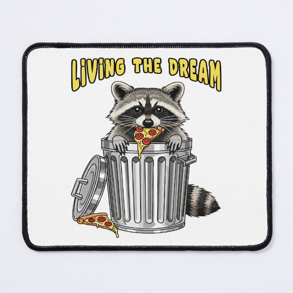 Item preview, Living the Dream Pizza Trash Raccoon designed and sold by TeeARTHY.