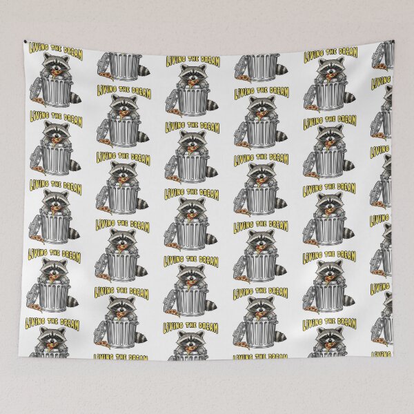 Item preview, Living the Dream Pizza Trash Raccoon designed and sold by TeeARTHY.