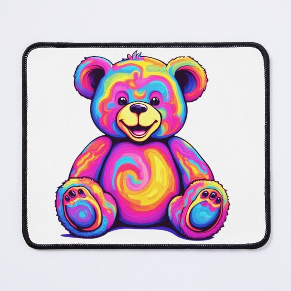 Item preview, Hippie Teddy Bear Rainbow Psychedelic Bright Colors Fluffy Bear Illustration Design designed and sold by bestggraphico.