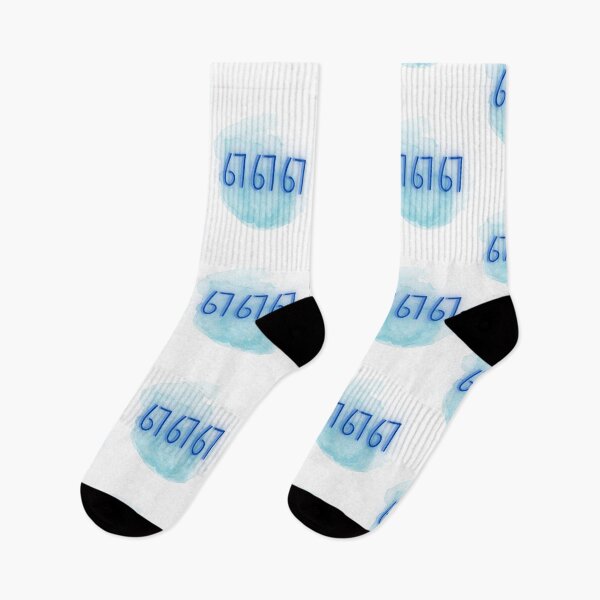 Item preview, 67 / Six Seven in Blue Shades – Typographic Illustration designed and sold by iamKRUK.