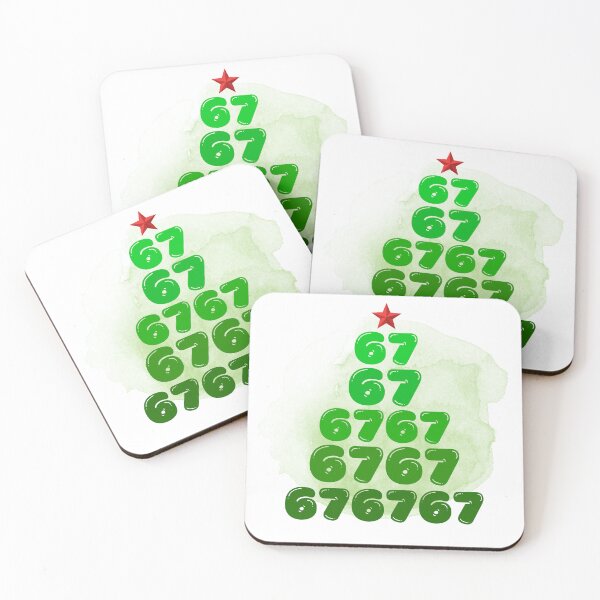 Item preview, Christmas Tree Made of "67" / "Six Seven" Text – Youth Style Holiday Illustration designed and sold by iamKRUK.