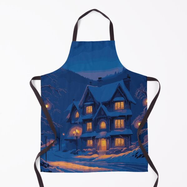 Item preview, Winter Evening I Enchanting Cottage with Snowy Landscape Illustration designed and sold by PrithviApparels.