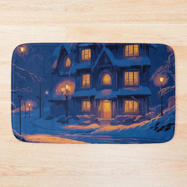Item preview, Winter Evening I Enchanting Cottage with Snowy Landscape Illustration designed and sold by PrithviApparels.