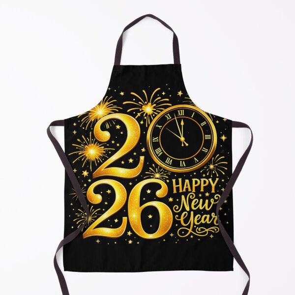 Item preview, Happy New Year 2026 Gold Celebration Design with Fireworks and Clock, Elegant New Year Countdown Artwork designed and sold by JoyBoyStudio1.