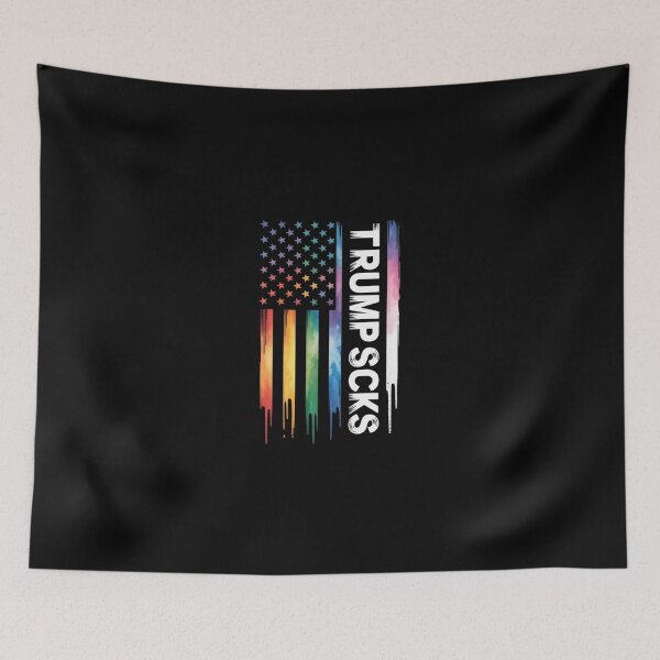 Item preview, Trump Sucks United States Distressed Rainbow w US Flag designed and sold by SyntaxClaw.