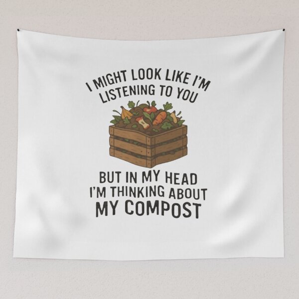 Item preview, Compost Lover Shirt – Funny Gardening Tee | “Listening but Thinking About Compost” designed and sold by Printsouf.