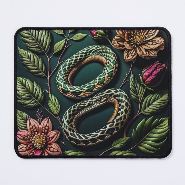 Item preview, Sacred Serpent of the Forest – Botanical Snake Symbol Art designed and sold by hallwell.