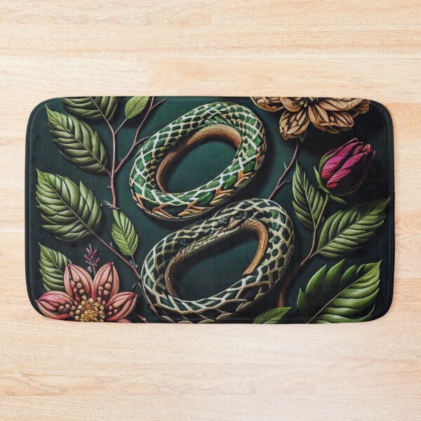 Item preview, Sacred Serpent of the Forest – Botanical Snake Symbol Art designed and sold by hallwell.