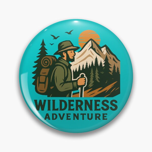 Item preview, Wilderness Adventrue badge illustration designed and sold by Art-Horizon.
