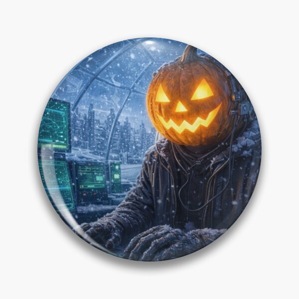 Item preview, Headless Horseman Cyber Hacker in Snowstorm — Sci-Fi Art Winter Fantasy Illustration designed and sold by TheHorsemanRidesAgain.