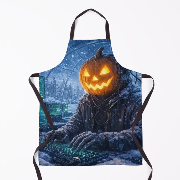 Item preview, Headless Horseman Cyber Hacker in Snowstorm — Sci-Fi Art Winter Fantasy Illustration designed and sold by TheHorsemanRidesAgain.