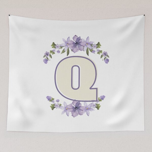 Item preview, Letter Q Monogram with Flowers – Elegant Floral Initial Design designed and sold by OmikronStore.