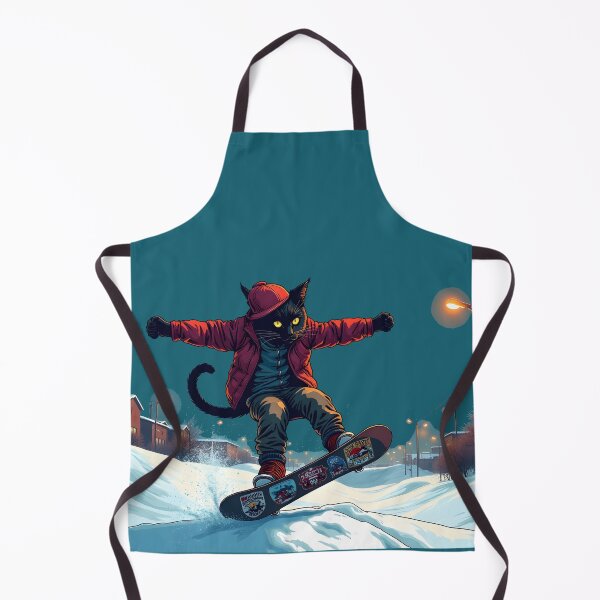 Item preview, Cat Snowboarding Streetwear Illustration BLACK CAT 360 spin designed and sold by Uglyandcute.