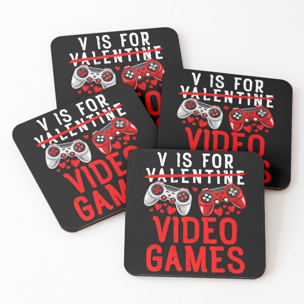 Item preview, V Is For Video Games Funny Valentine's Day Gamer designed and sold by MerchDeviant.