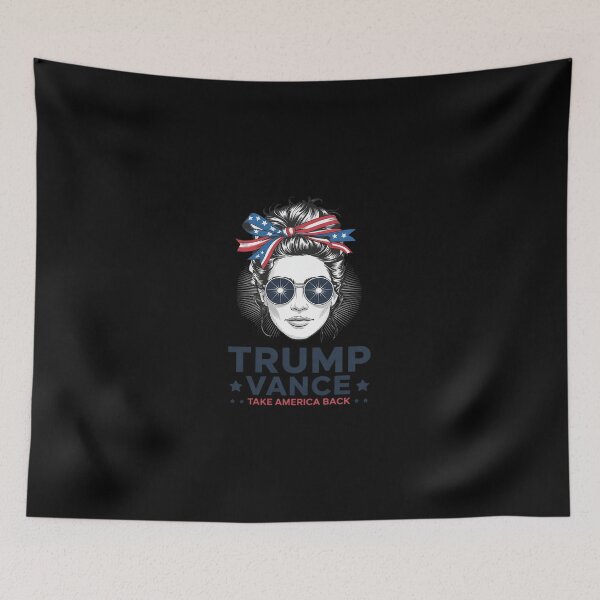 Item preview, Trump Vance Take America Back Messy Bun Girl USA Flag designed and sold by SyntaxClaw.