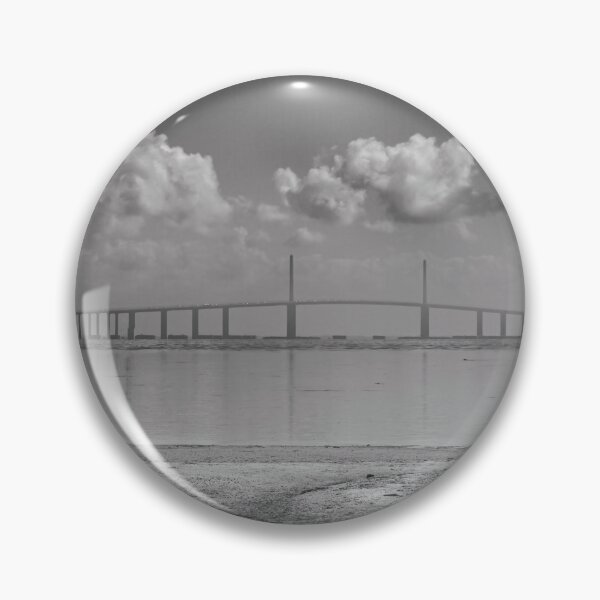 Item preview, The Sunshine Skyway Bridge stretches gracefully across calm waters on a cloudy December day designed and sold by EyezWatchin.