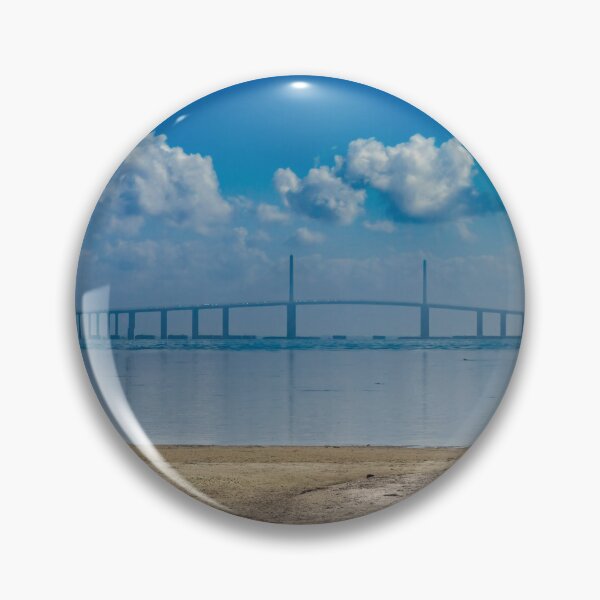 Item preview, The Sunshine Skyway Bridge stretches gracefully across calm waters on a cloudy December day designed and sold by EyezWatchin.