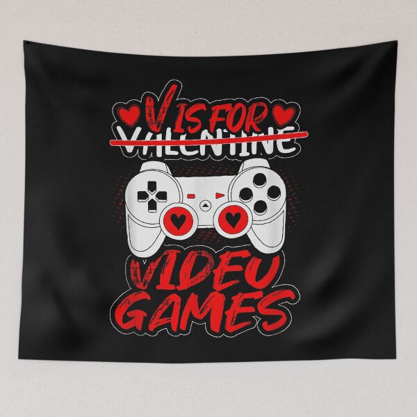 Item preview, V Is For Video Games Funny Gamer Valentine's Day designed and sold by MerchDeviant.
