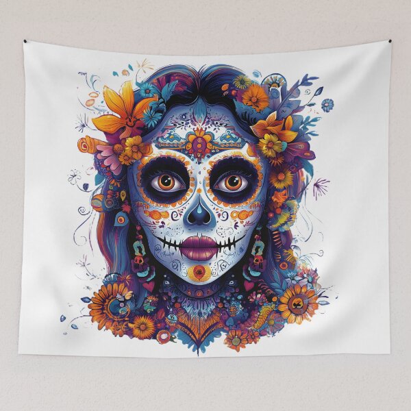 Item preview, Vibrant Sugar Skull Dia De Los Muertos designed and sold by AnnDesignStudio.