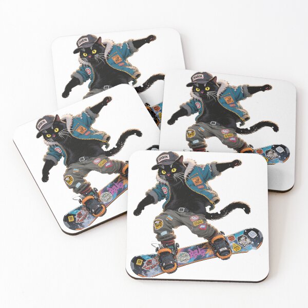 Item preview, Cat Snowboarding Streetwear Illustration 360 spin  designed and sold by Uglyandcute.